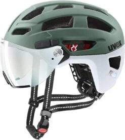 Uvex Finale Visor Vario Visier Fahrradhelm - Moss Green-cloud Matt